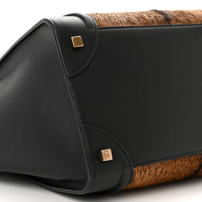 Celine Smooth Calfskin Goat Fur Mini Luggage Brown 7 of 11