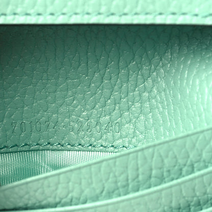 Gucci Dollar Calfskin Enamel Monochrome GG Marmont Top Handle Card Case Wallet Pepperlight Mint 8 of 10