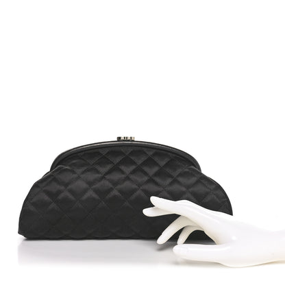 Chanel Satin Quilted Timeless Clutch Black 2 of 11