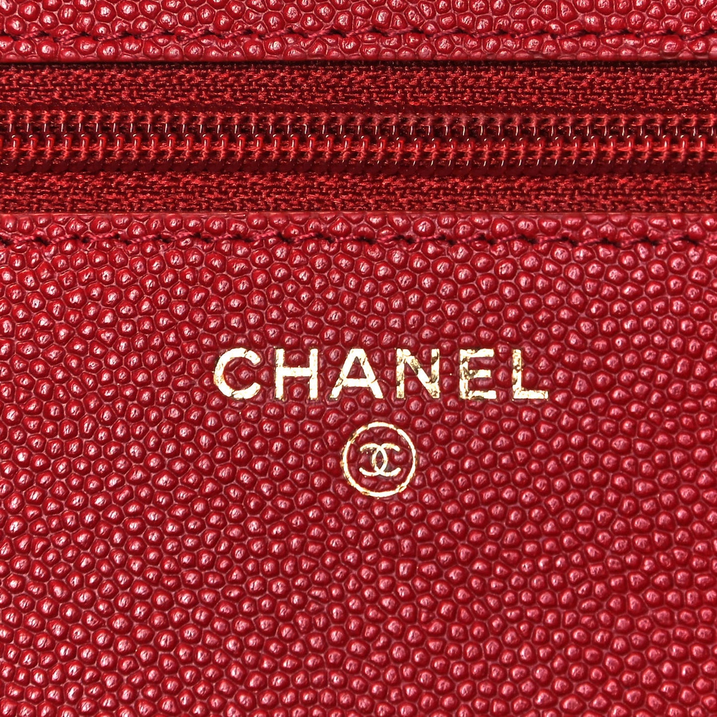 Caviar Quilted Vintage Mademoiselle Wallet On Chain WOC Red