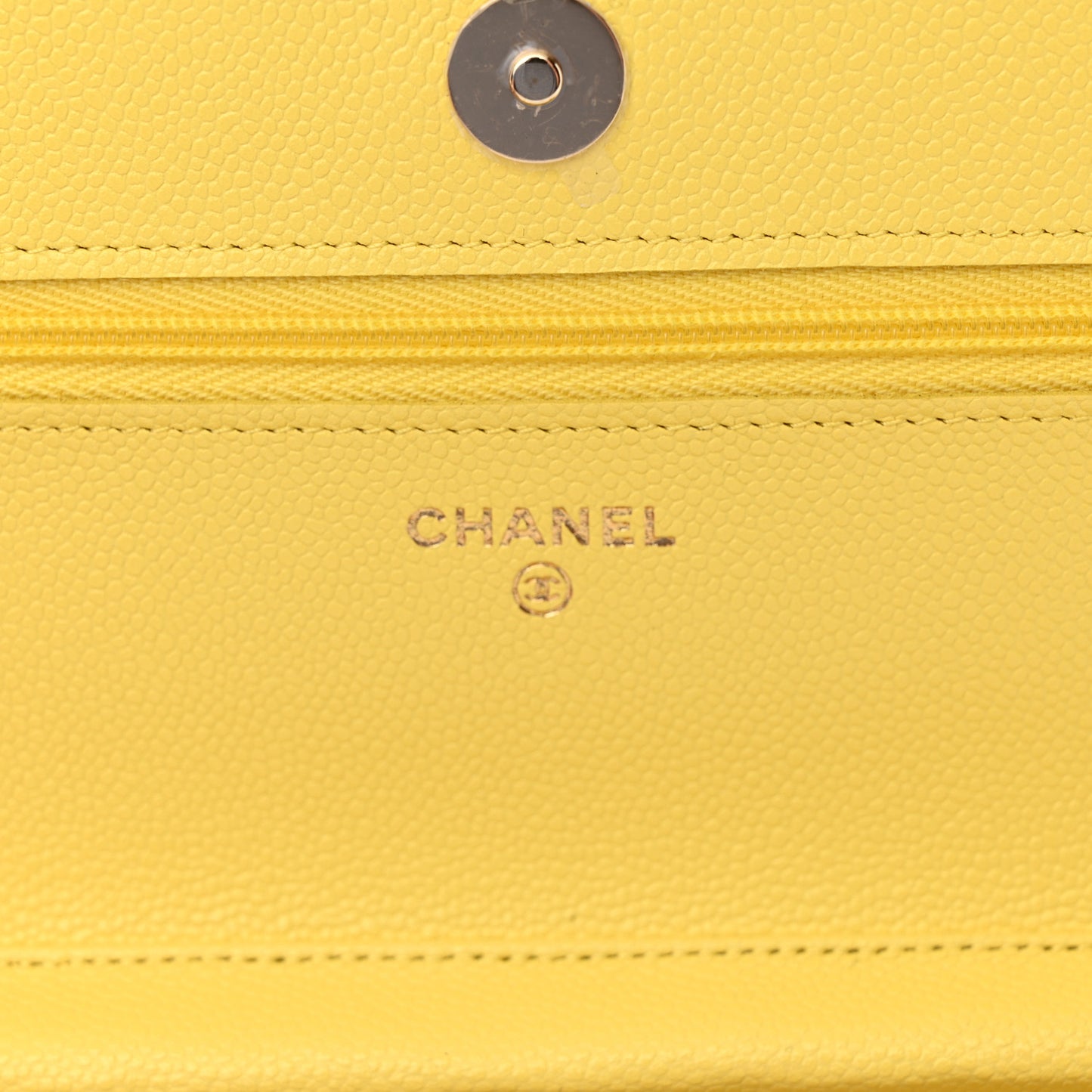Caviar Quilted Wallet on Chain WOC Yellow