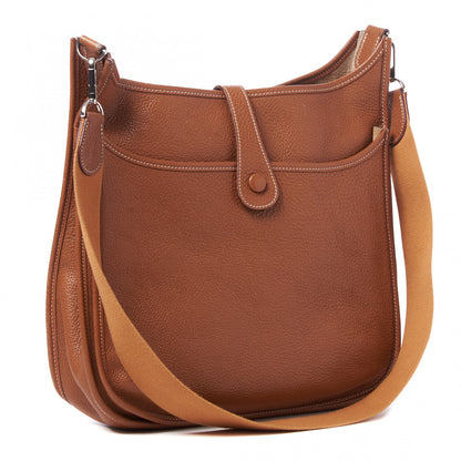 Hermes Taurillon Clemence Evelyne II PM Gold 2 of 8