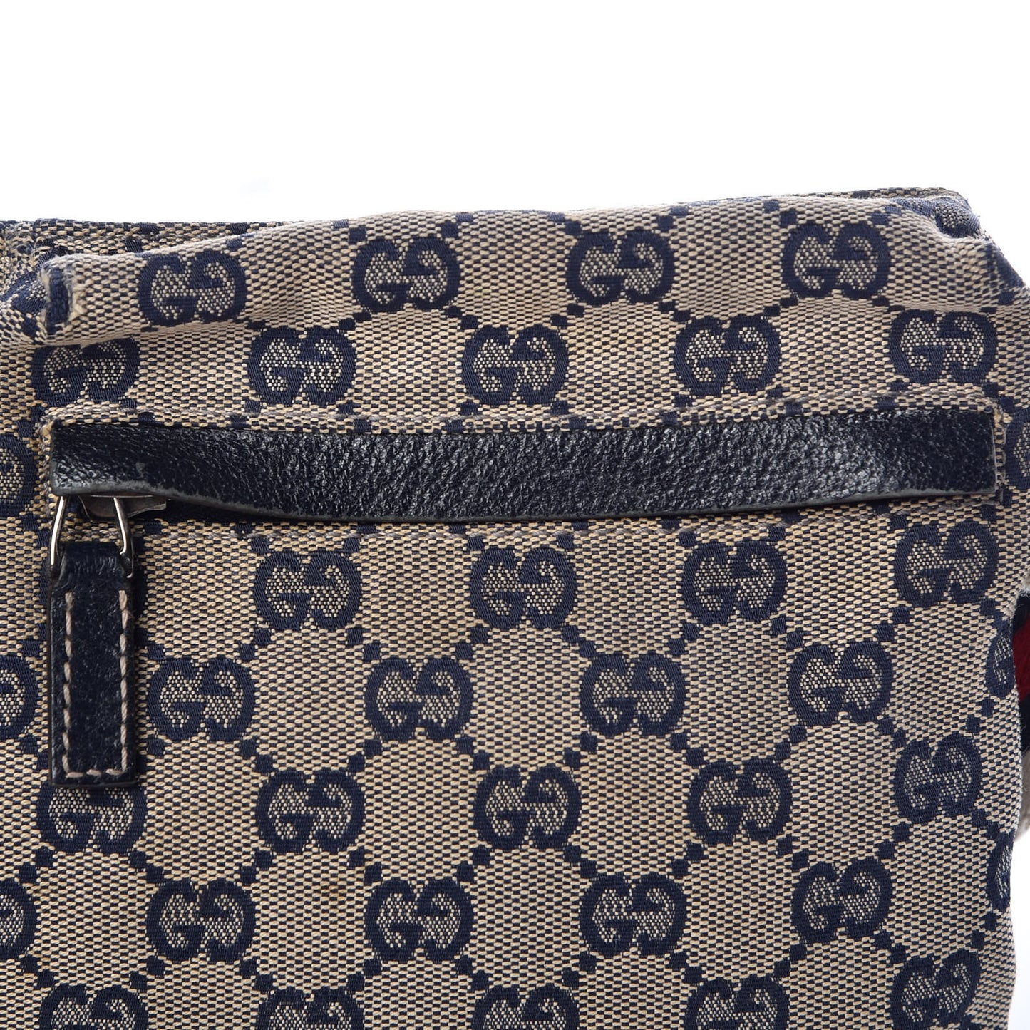 GG Monogram Web Double Pocket Belt Bag Navy
