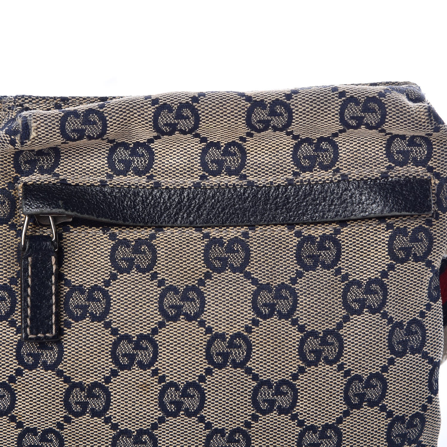 Gucci GG Monogram Web Double Pocket Belt Bag Navy 10 of 12