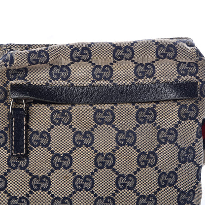 Gucci GG Monogram Web Double Pocket Belt Bag Navy 10 of 12