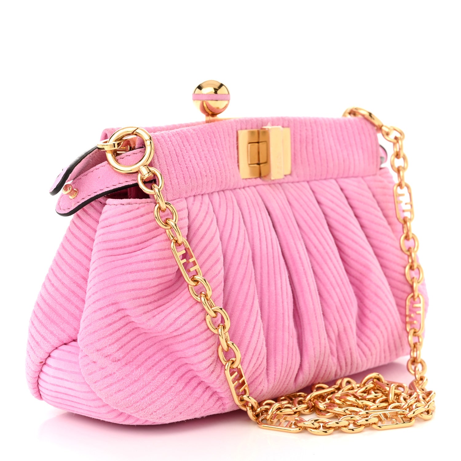 Fendi Camoscio Line Embossed Small Peekaboo Click Bag Lollypop 3 of 10