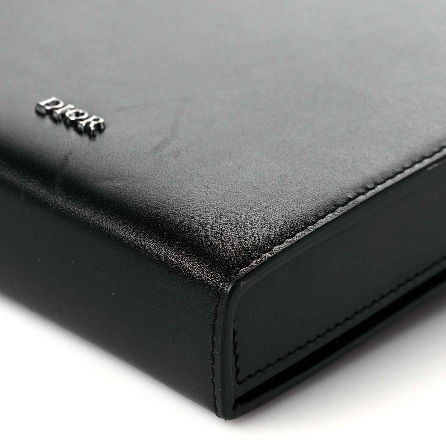 Christian Dior Lambskin Vertical Wallet On Strap Black 10 of 12