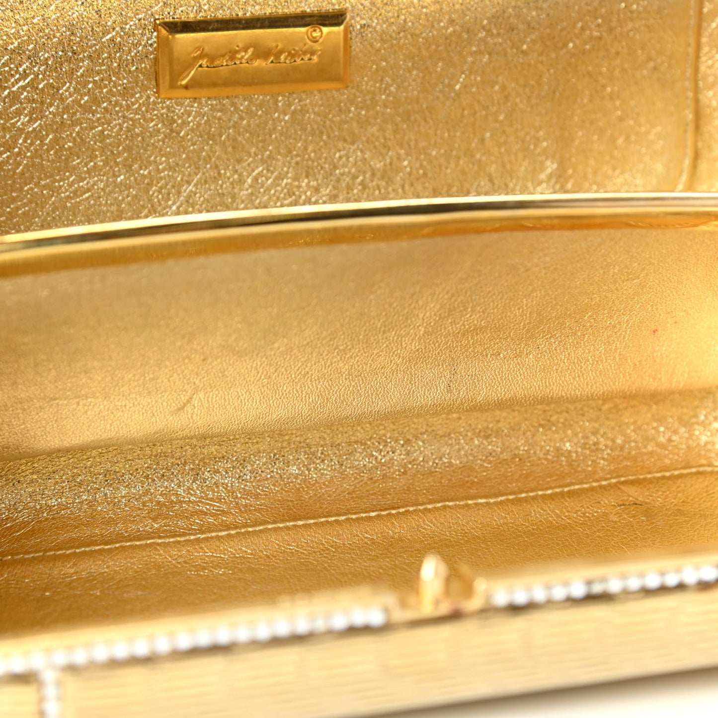 Crystal Minaudiere Clutch Gold