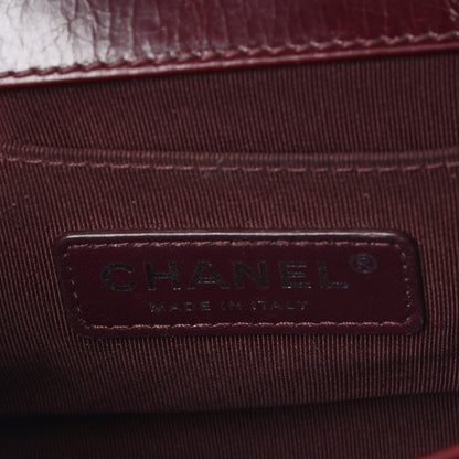 Chanel Glazed Calfskin Quilted Small Boy Chained Flap Burgundy 6 of 8