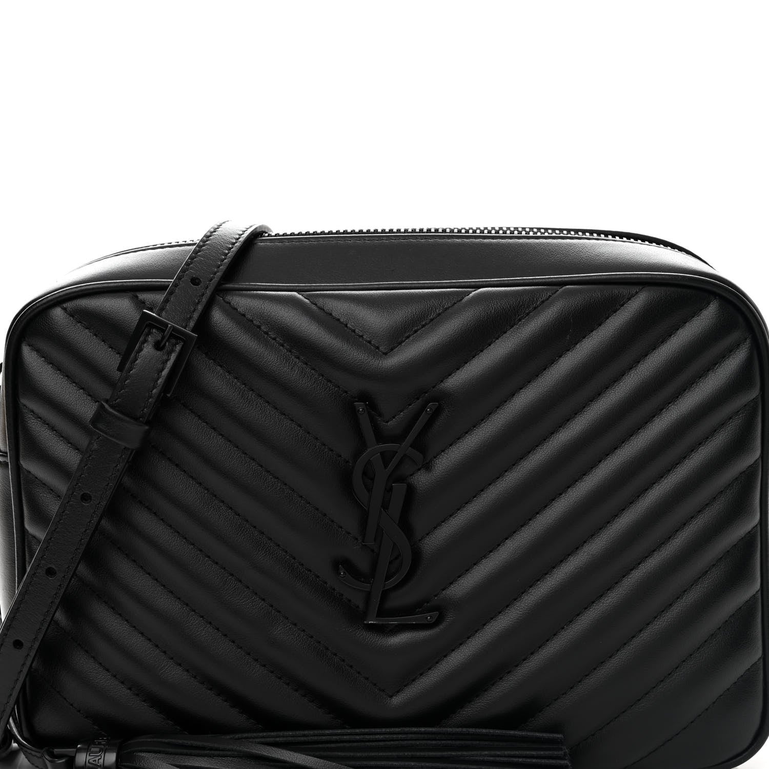 Saint Laurent Calfskin Matelasse Monogram Monochrome Lou Camera Bag Black 7 of 10