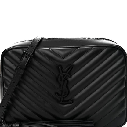 Saint Laurent Calfskin Matelasse Monogram Monochrome Lou Camera Bag Black 7 of 10