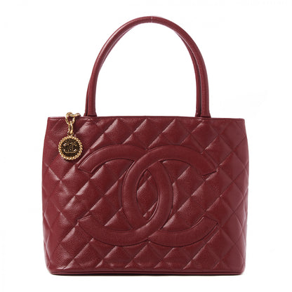 Chanel Caviar Quilted Medallion Tote Red 1 of 9