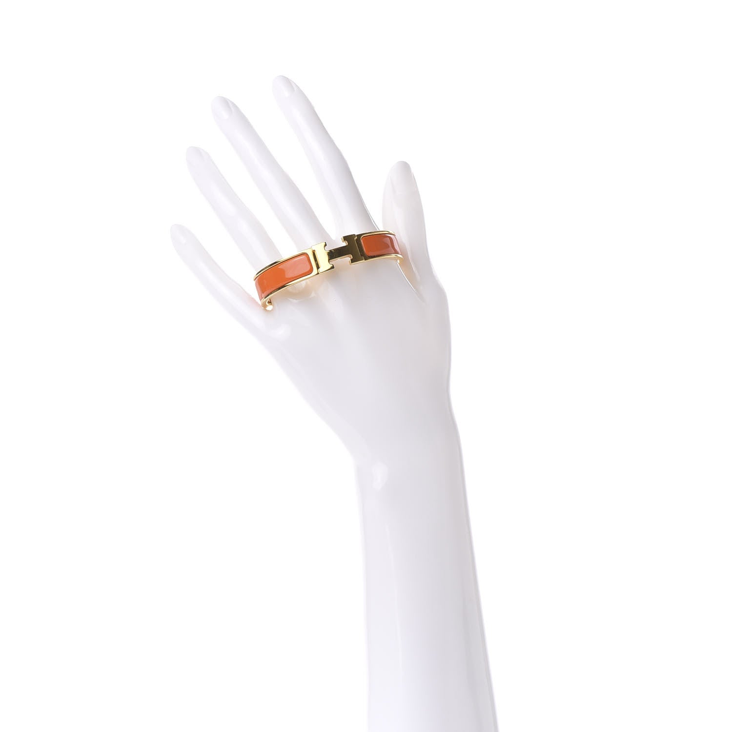 Hermes Enamel Narrow Clic Clac H Bracelet PM Orange 2 of 6