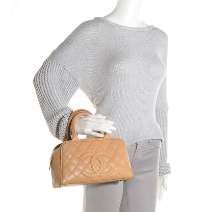 Chanel Caviar Quilted Small Bowler Beige 7 of 7