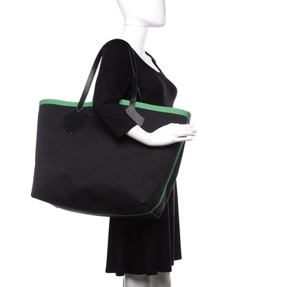 Burberry Canvas Giant Logo Graffiti Print Reversible Tote Black Green 2 of 16