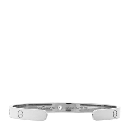 Cartier 18K White Gold 1 Diamond LOVE Cuff Bracelet 18 3 of 4
