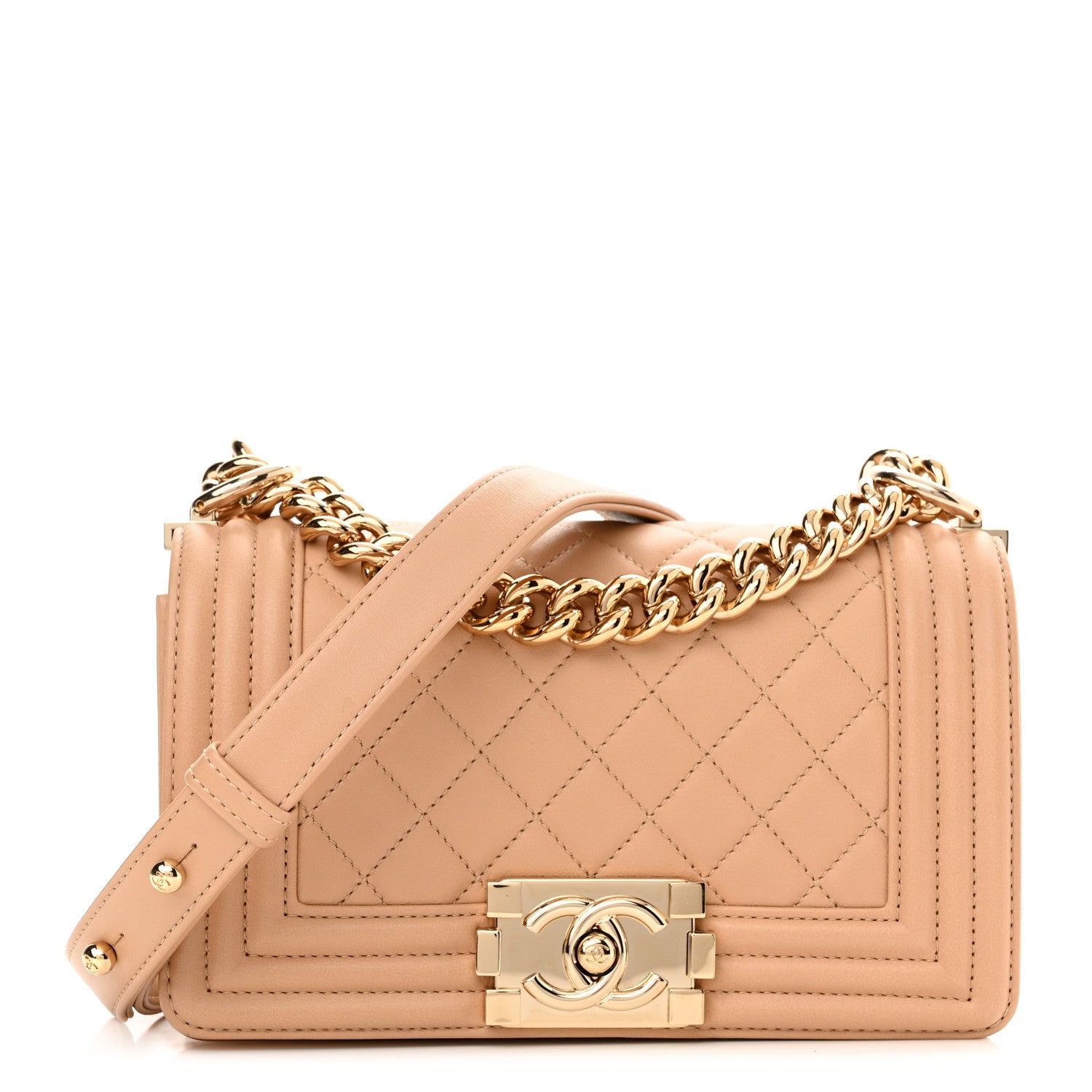 Chanel Calfskin Quilted Small Boy Flap Beige 1 of 11