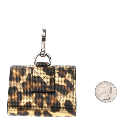 Christian Louboutin Metallic Calfskin Coins Leopard Print Elisa Belt Bag Case Gold Silver 2 of 5