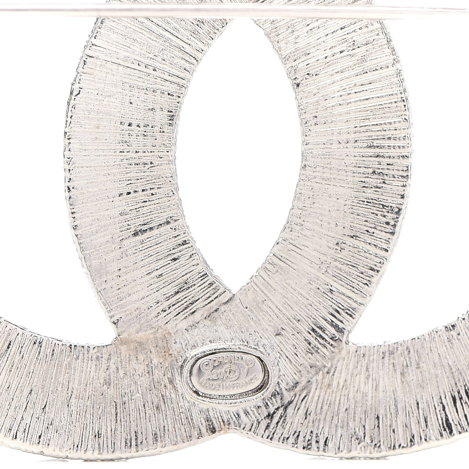 Chanel Baguette Crystal CC Brooch Silver 4 of 5