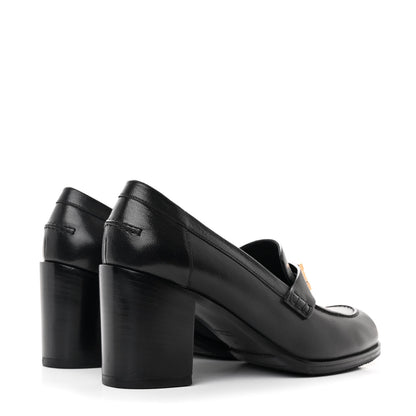 Hermes Goatskin Womens Dauphine 70 Moccasin Loafers 41 Black 4 of 9