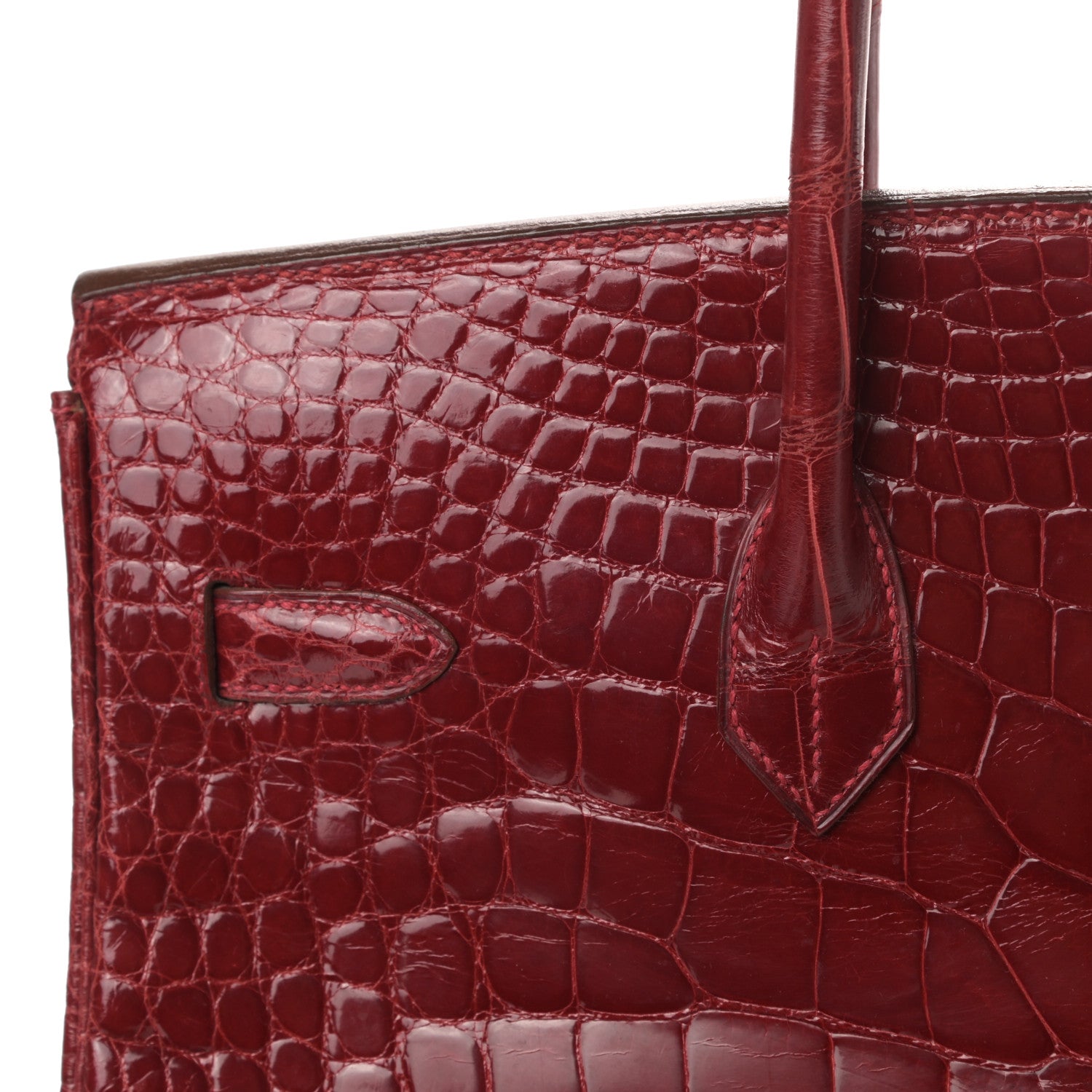 Hermes Shiny Alligator Birkin 35 Rouge Vif 9 of 38