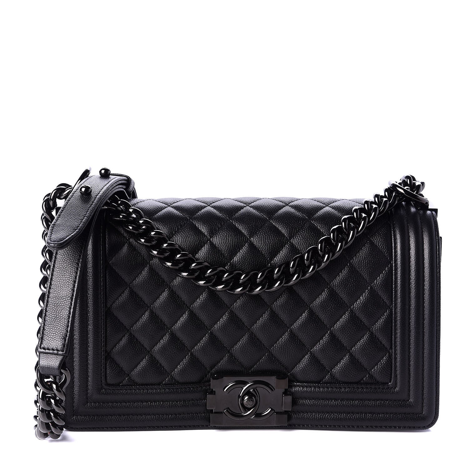 Chanel Caviar Quilted Medium Boy Flap So Black 1 of 12