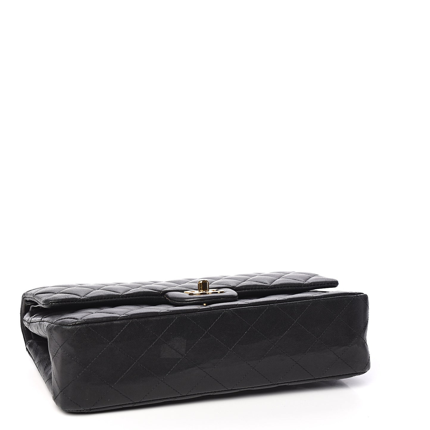 Lambskin Quilted Medium Double Flap Black