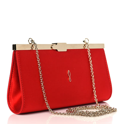 Christian Louboutin Satin Palmette Clutch Red 3 of 9