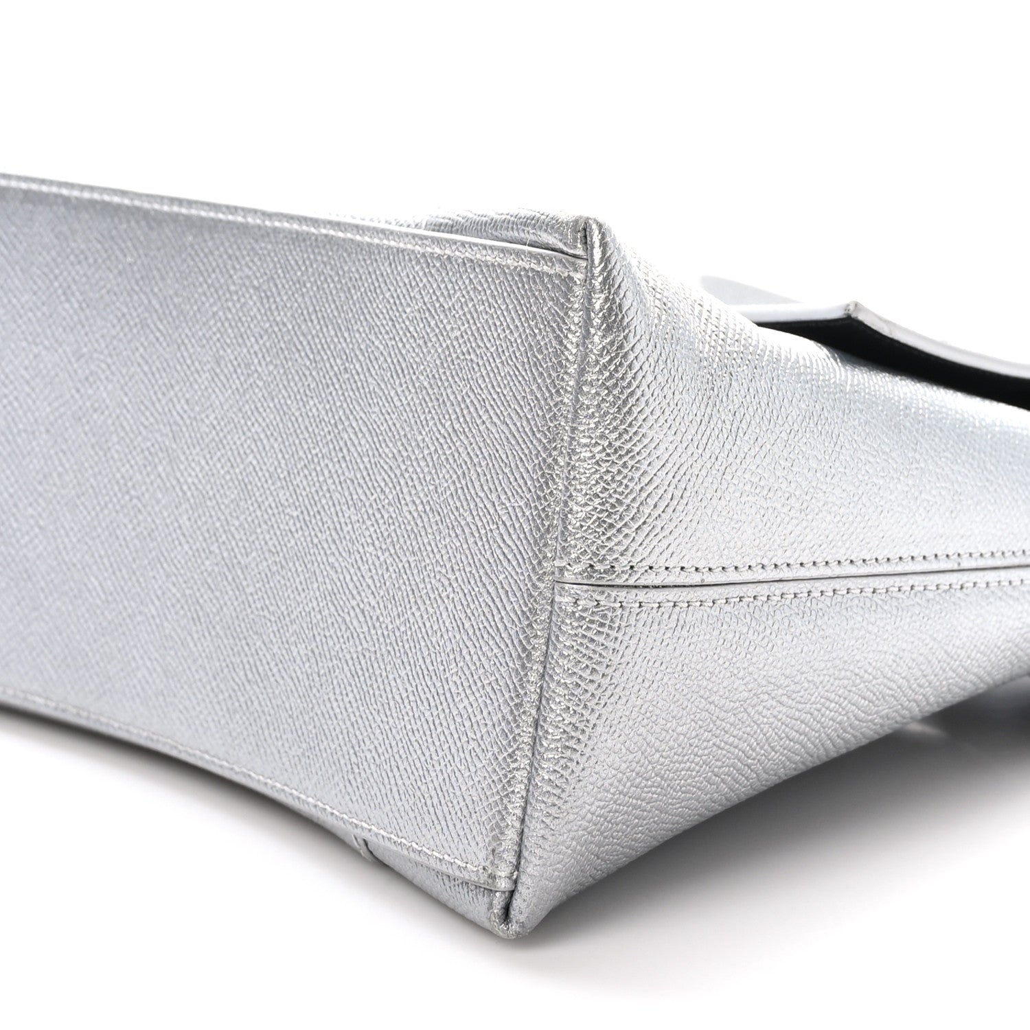 Balenciaga Metallic Soft Textured Calfskin Small Downtown Shoulder Bag Silver 10 of 10