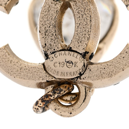 Chanel Crystal CC Tear Drop Earrings Gold 4 of 6