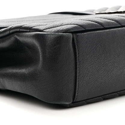 Saint Laurent Sheepskin Matelasse Chevron Monogram Large College Satchel Black 8 of 9
