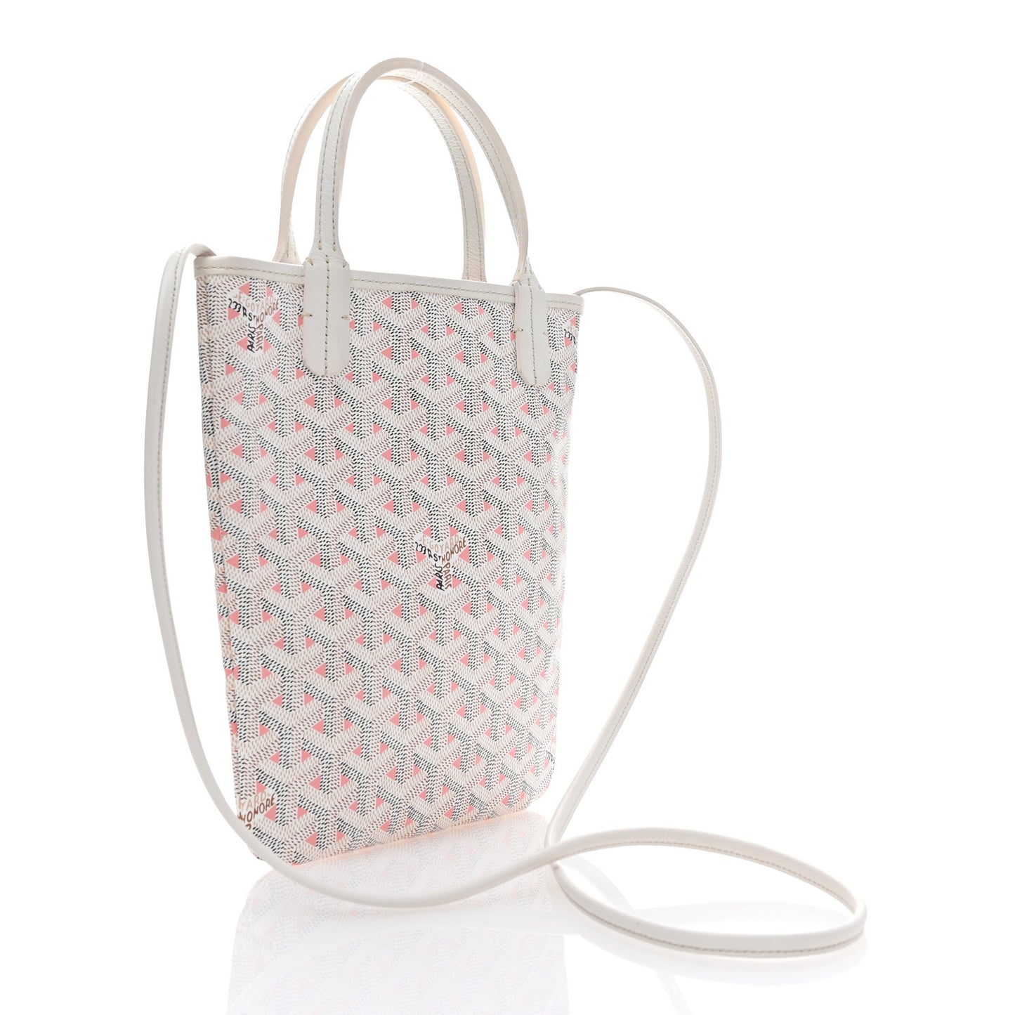 Goyardine Poitiers Claire Voie Tote White Pink
