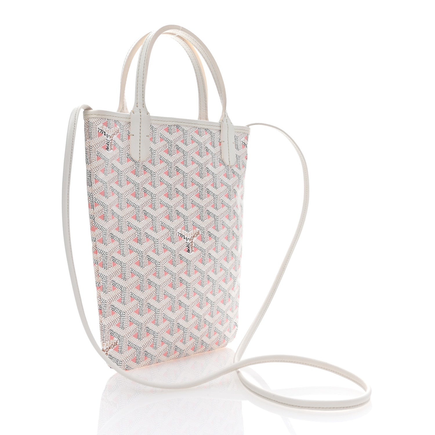 Goyard Goyardine Poitiers Claire Voie Tote White Pink 3 of 13