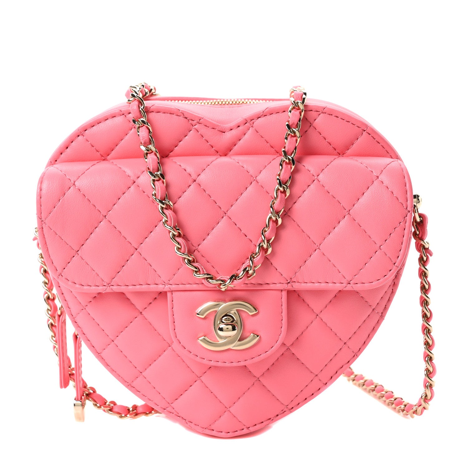Chanel Lambskin Quilted CC In Love Heart Bag Pink 1 of 10