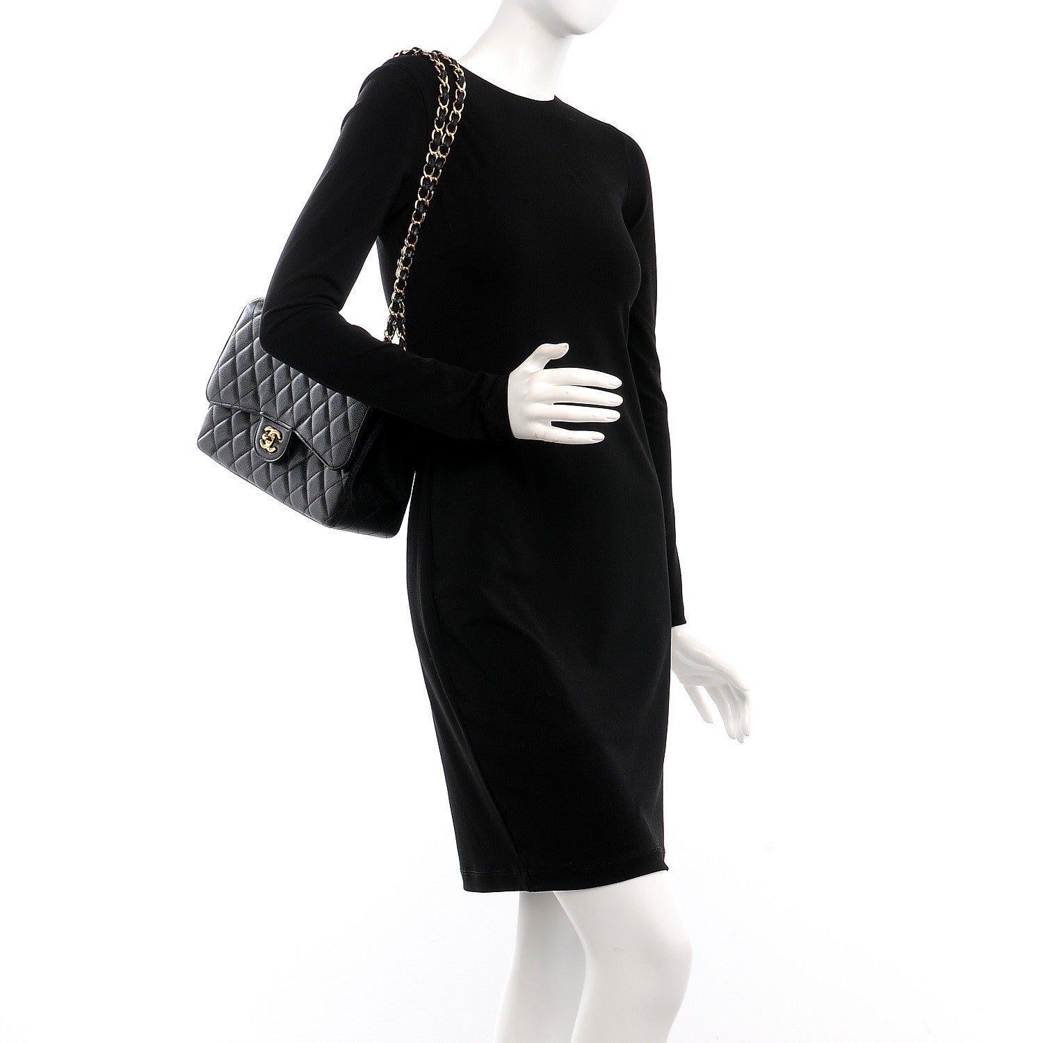 Chanel Caviar Quilted Jumbo Double Flap Black 3 of 9