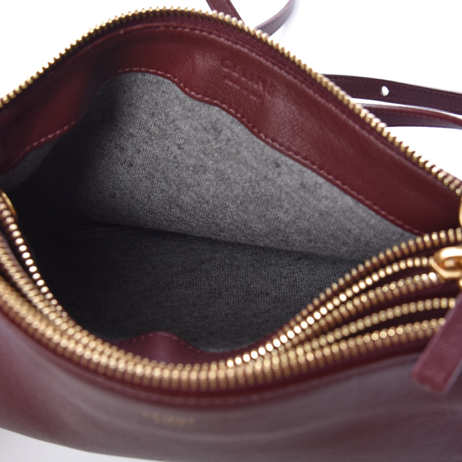 Celine Lambskin Small Trio Crossbody Bag Burgundy 7 of 10