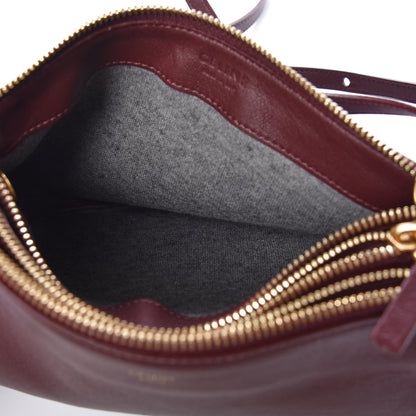 Celine Lambskin Small Trio Crossbody Bag Burgundy 7 of 10