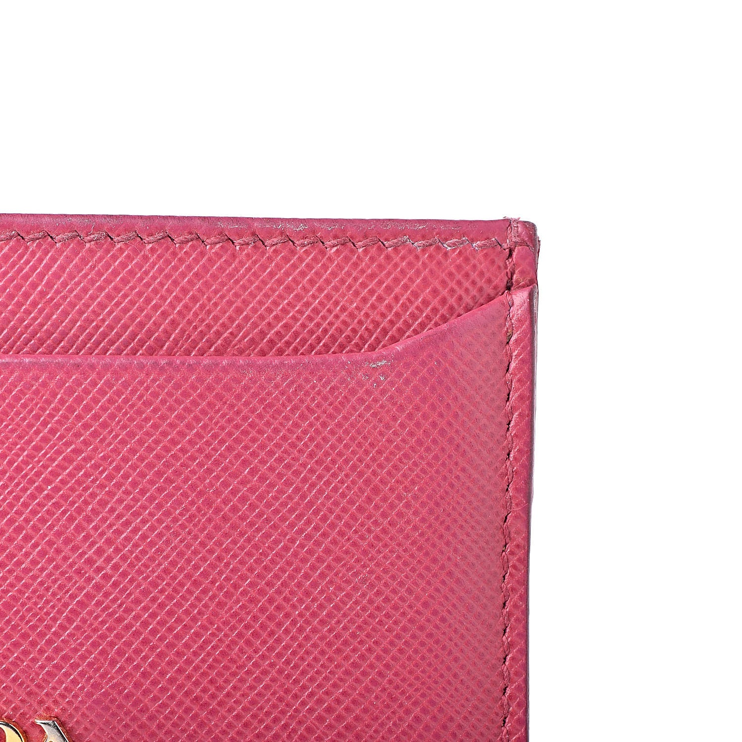 Prada Saffiano Metal Card Case Peonia 9 of 15