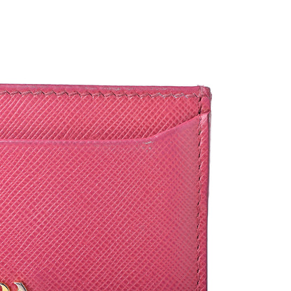 Prada Saffiano Metal Card Case Peonia 9 of 15