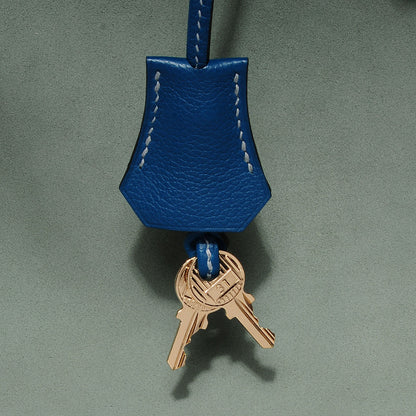 Hermes Veau Doblis Evergrain Grizzly Birkin 35 Bleu de Galice Ciel 7 of 26