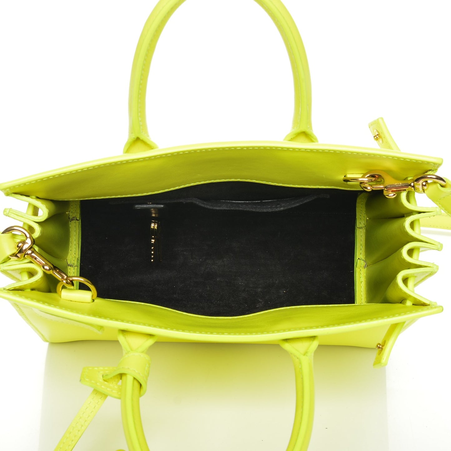 Calfskin Nano Sac De Jour Neon Yellow