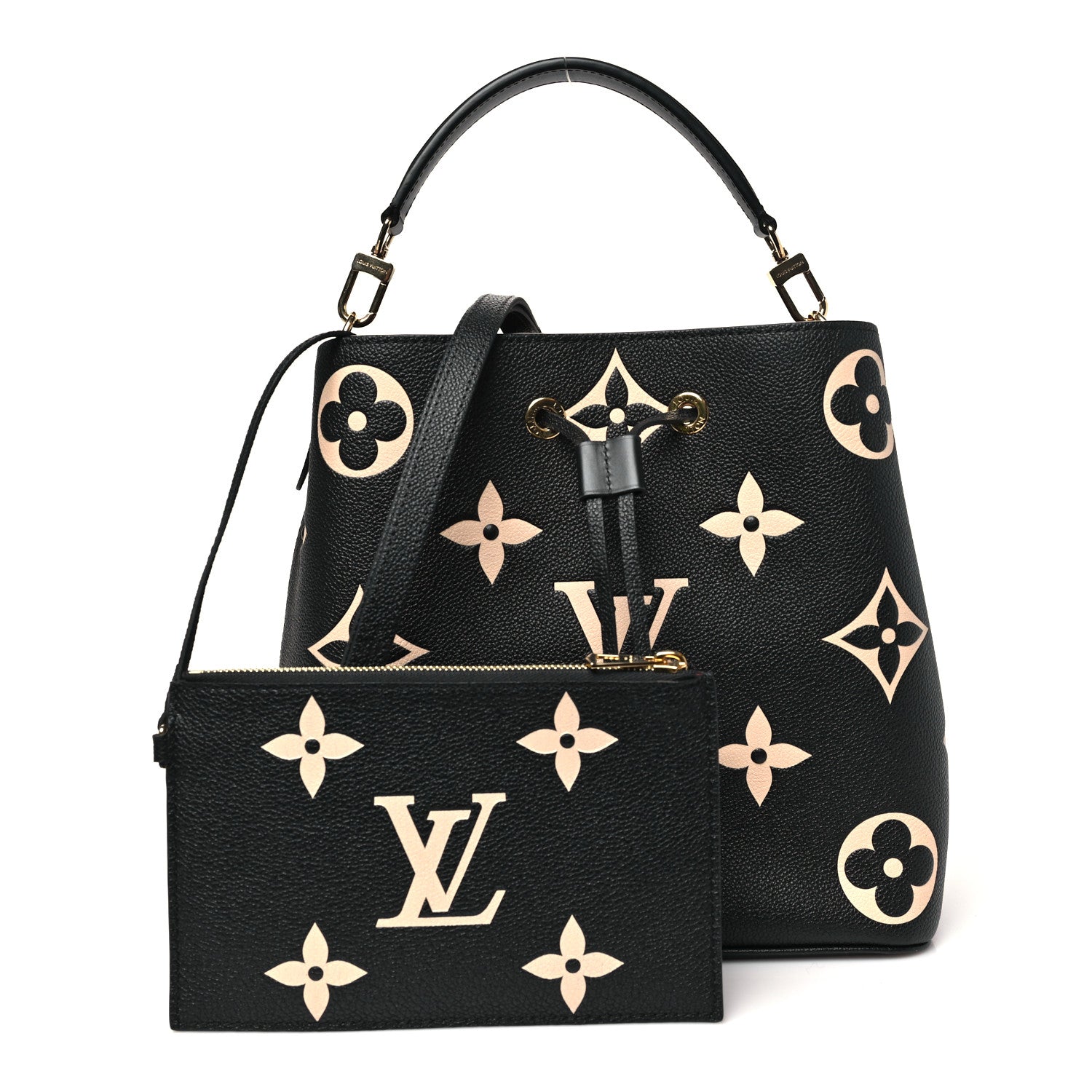 Louis Vuitton Empreinte Monogram Giant Neonoe MM Black Beige 3 of 10