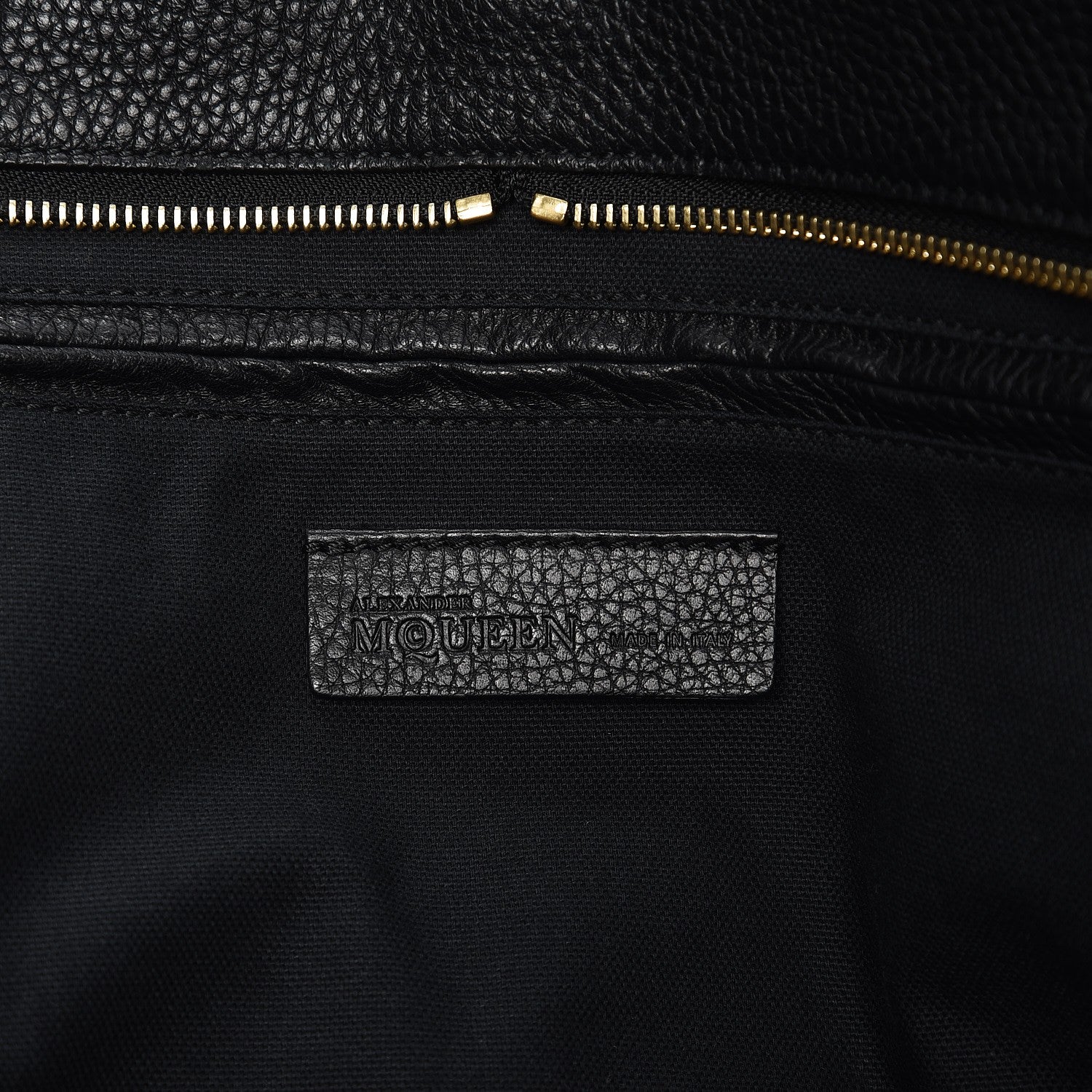 Alexander McQueen Pebbled Calfskin Large Skull Padlock Zip Around Tote Black 5 of 9
