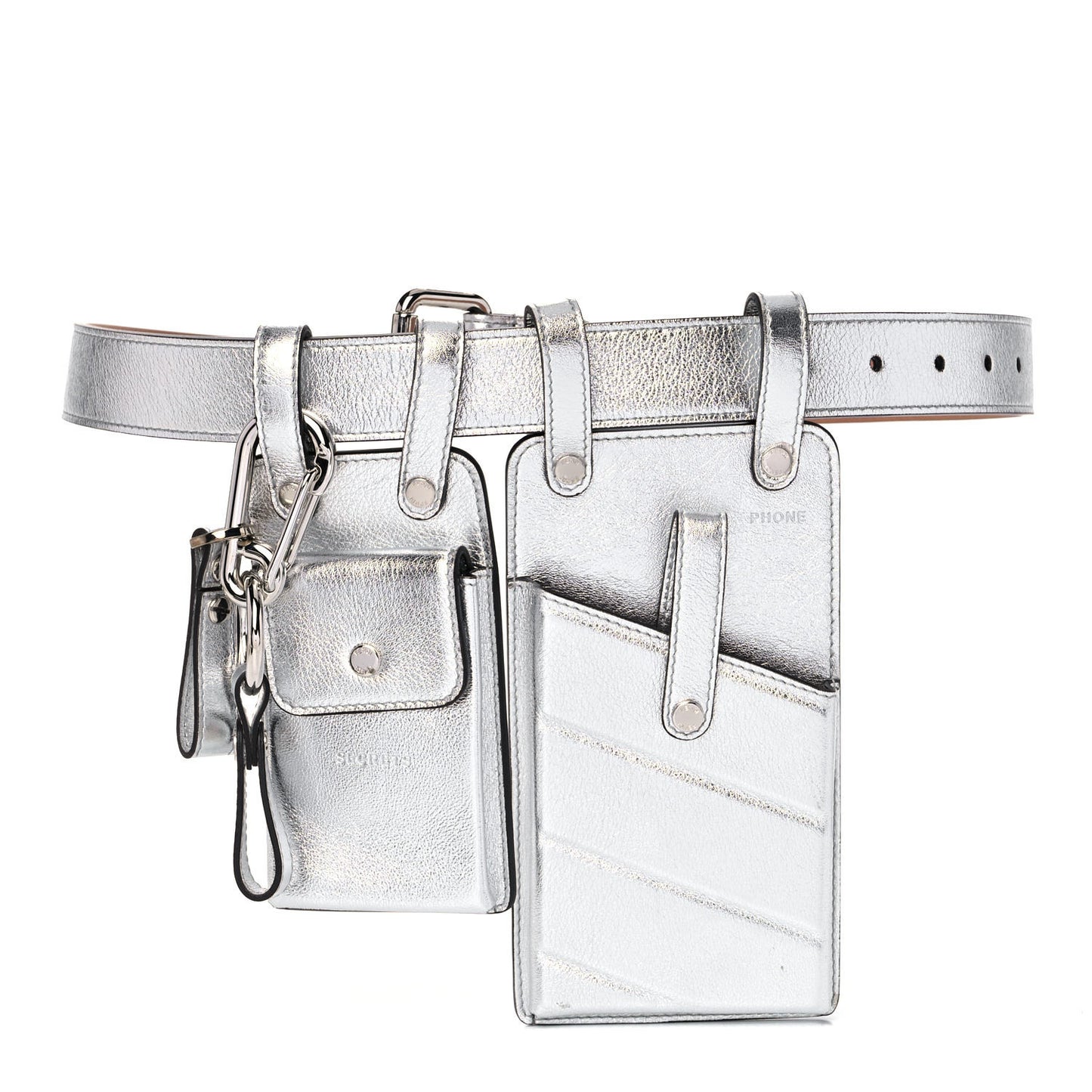 Vitello Catalan Mirror Multi Accessory Belt Argento