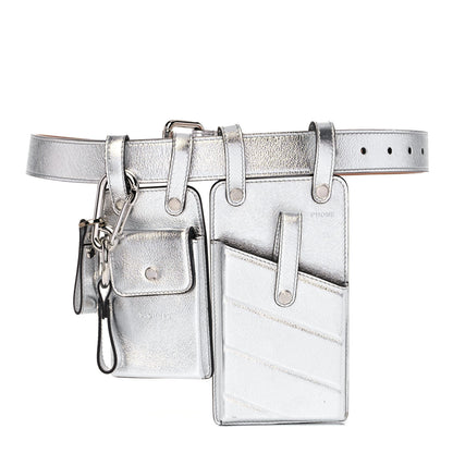 Fendi Vitello Catalan Mirror Multi Accessory Belt Argento 1 of 15