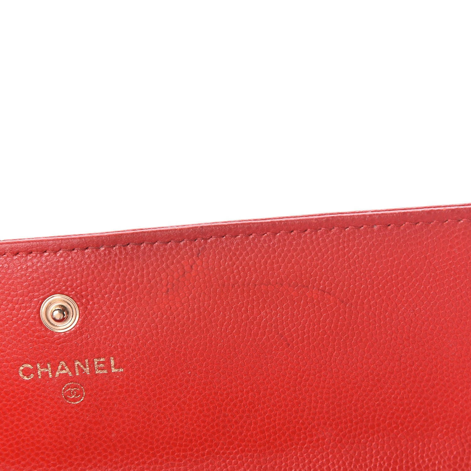 Chanel Caviar Camellia Embossed Flap Wallet Red 8 of 10