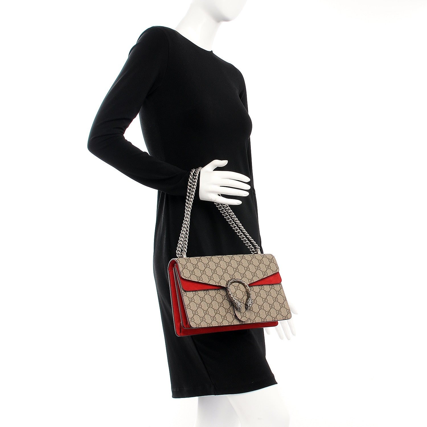 Gucci GG Supreme Monogram Small Dionysus Shoulder Bag Red 2 of 7