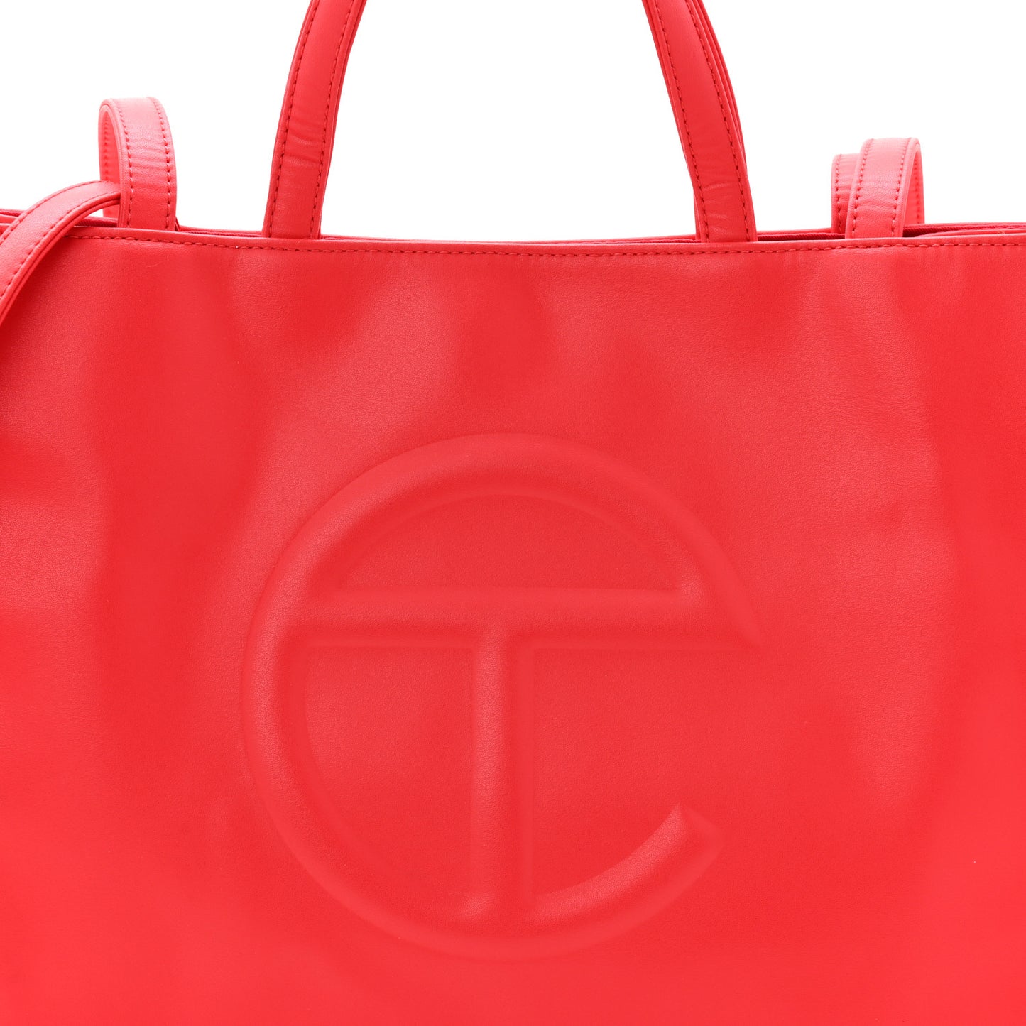 Vegan Leather Medium Shopping Bag Red