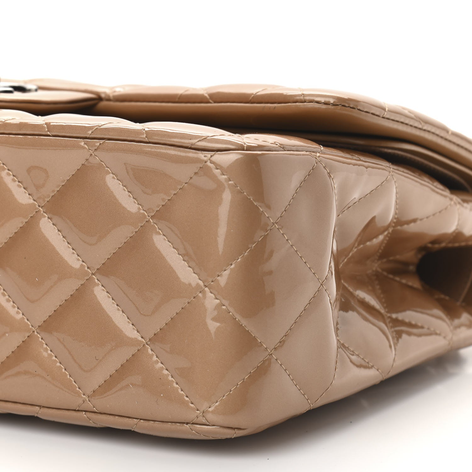 Chanel Patent Quilted Jumbo Double Flap Bronze 10 of 11