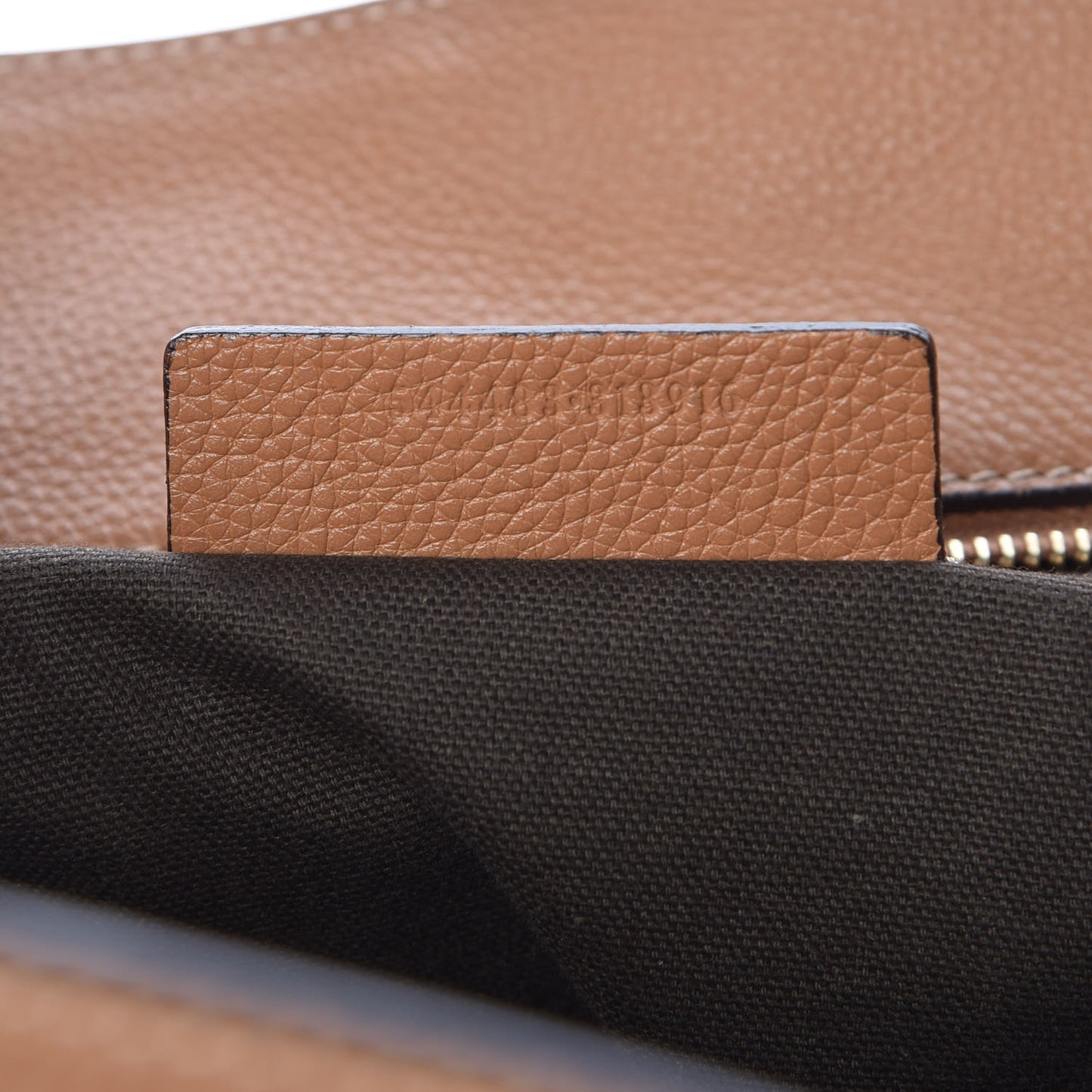 Pebbled Calfskin Large Skull Padlock Zip Around Tote Camel